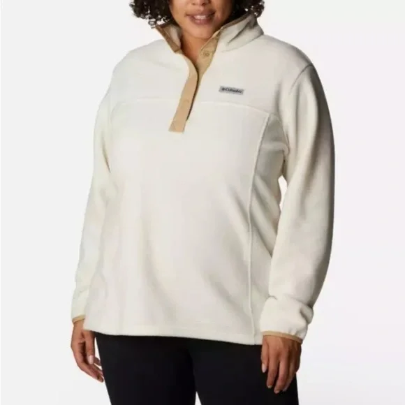 COLUMBIA Size XL Chalk White Benton Springs 1/2 Snap Fleece Pullover Outdoor - Picture 2 of 11